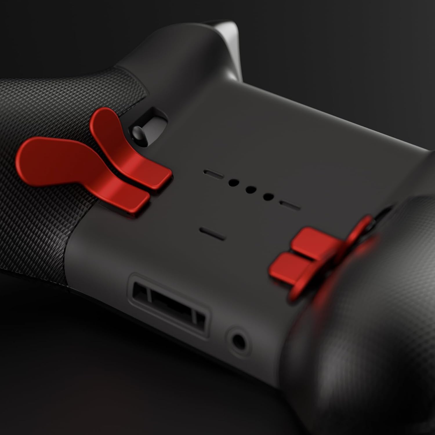 Detalle de eXtremeRate Metallic Scarlet Red stainless steel hair trigger paddles (4 pcs) for Xbox Elite controllers