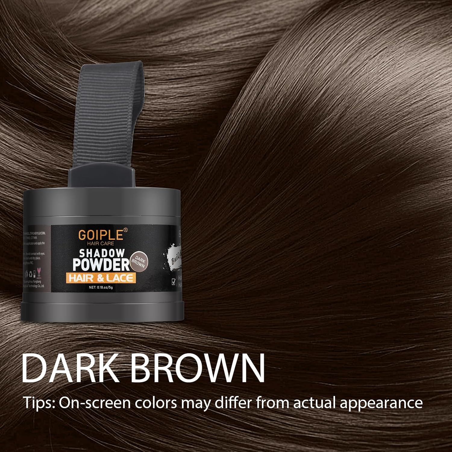 Detalle de lockmio Root Cover Up Powder, Dark Brown Hairline Touch-Up, 2-Pack