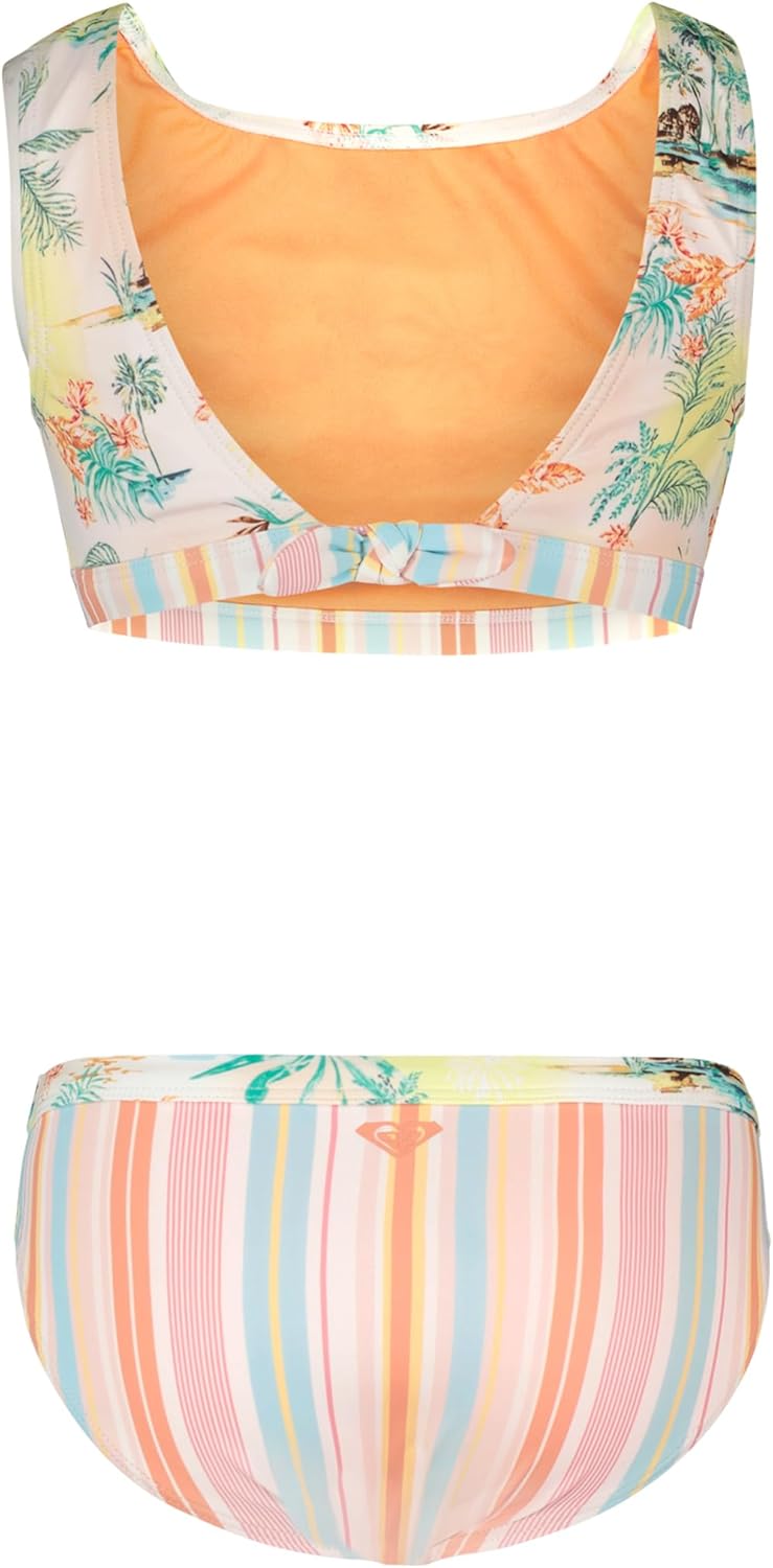 Detalle de Roxy Girls' Two-Piece Bikini Swimsuit Set with UPF 50+ Sun Protection