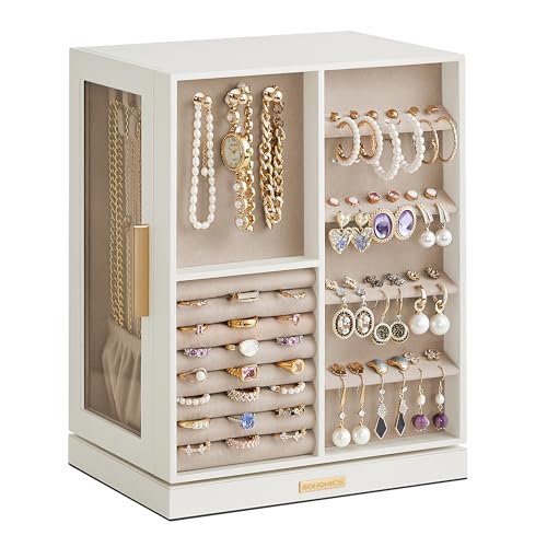 Imagen de SONGMICS Boîte à Bijoux Pivotante 360° - GISELLA, 5 tiroirs, grand en OfertitasTOP