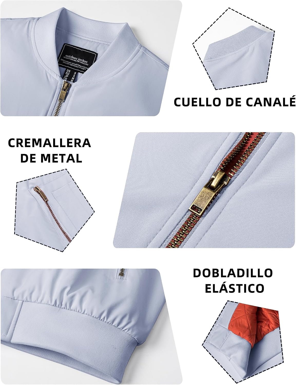 Thumbnail 4 de KEFITEVD Chaqueta béisbol cálida con 4 bolsillos