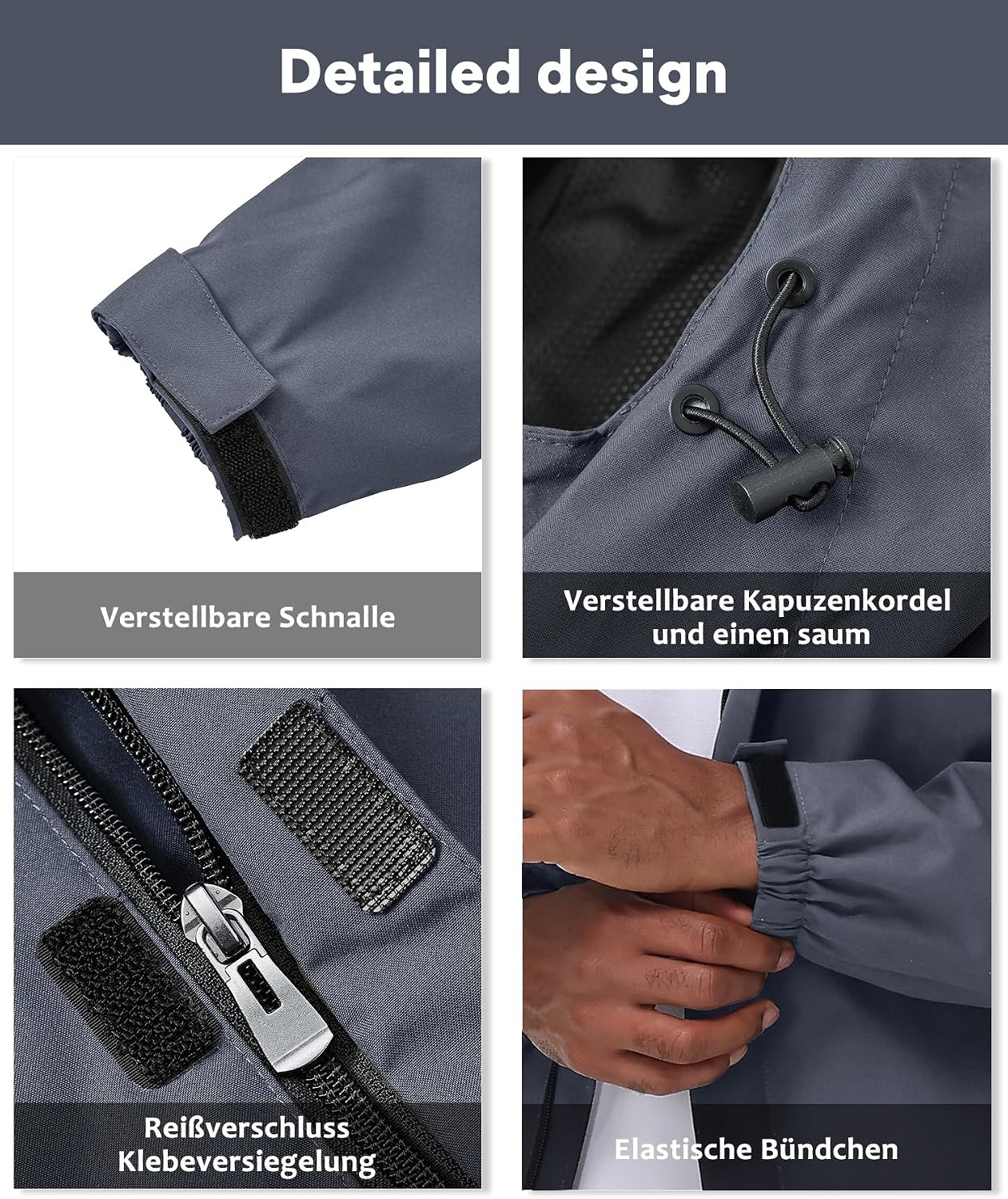 Detalle 2 de Softshelljacke Herren Wasserdicht Huayuzh