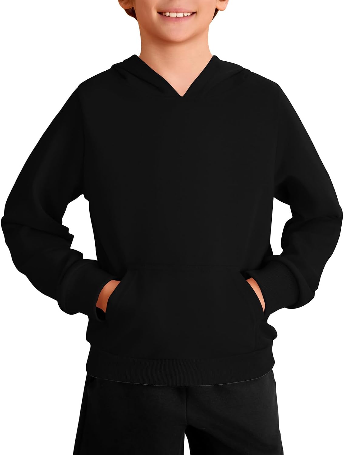 Detalle de Haloumoning hoodie voor jongens met kangoeroezak en geribbelde manchetten