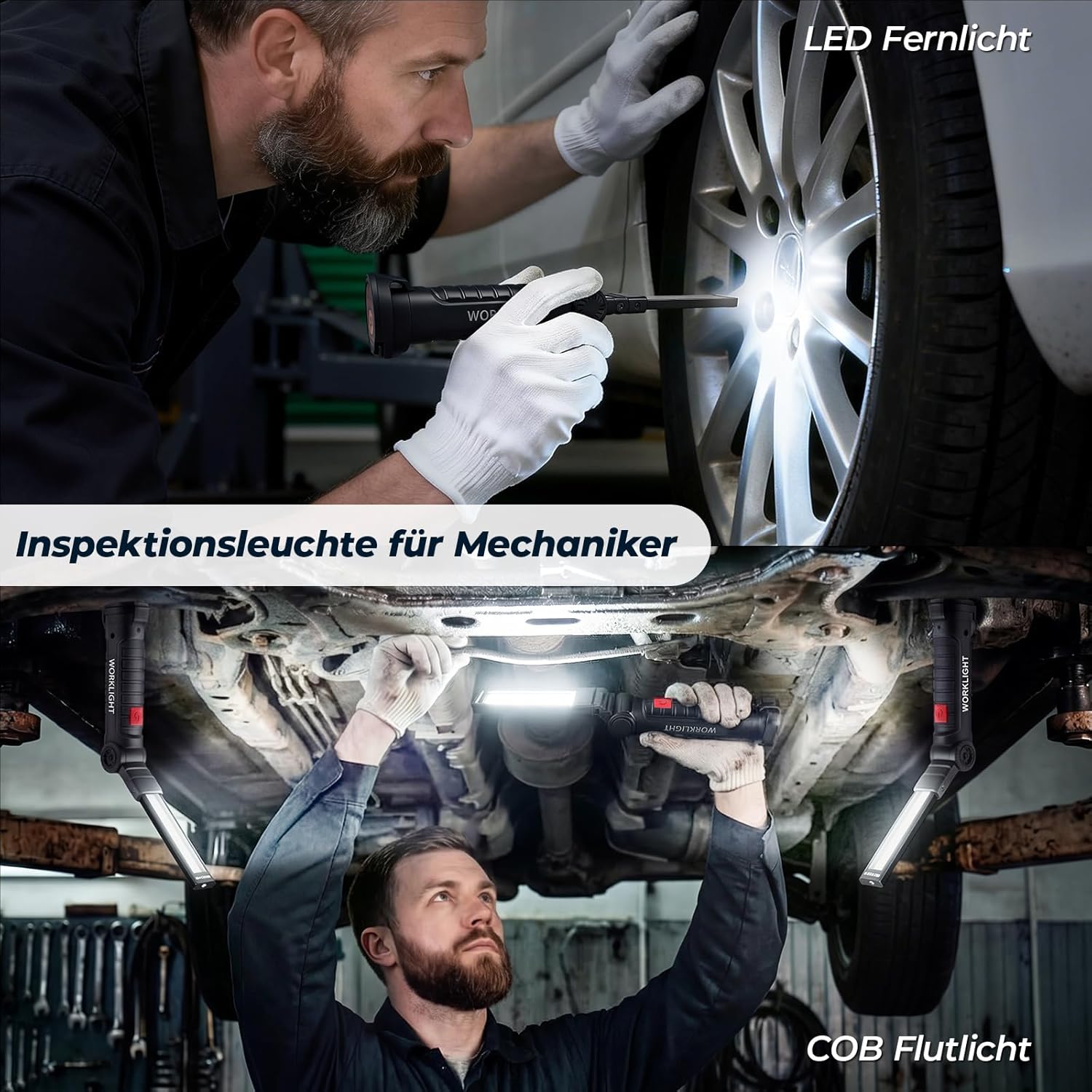 Thumbnail 3 de LED Werkstattlampe 4 Stück – Wiederaufladbar, Magnet & Haken, kompakte Inspektionsleuchte
