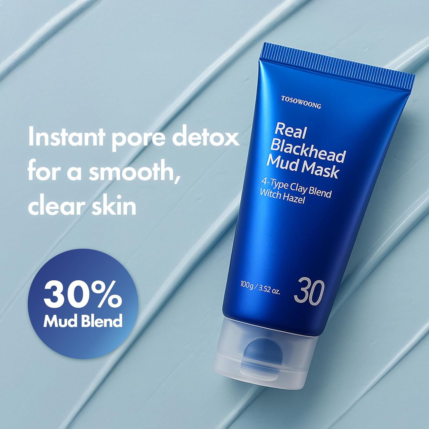 Detalle 2 de TOSOWOONG Real Blackhead Mud Mask: Deep Pore Purifying Korean Clay for Oil Control