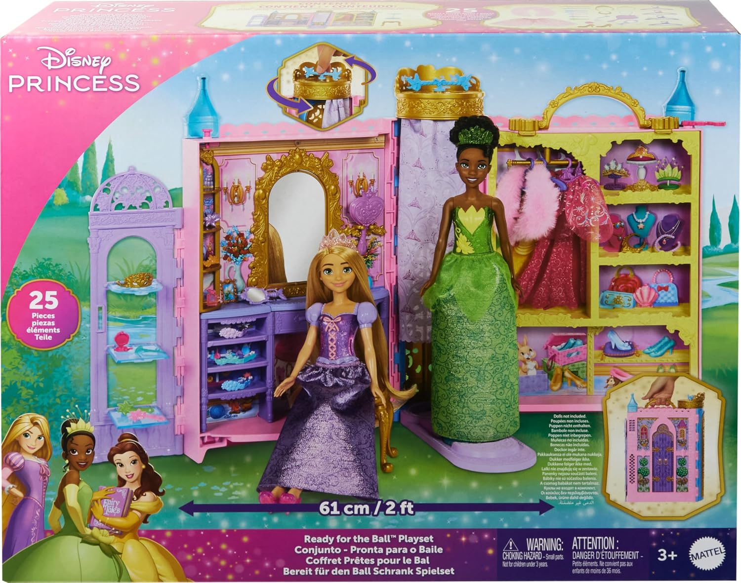Thumbnail 5 de Mattel Disney Princess HXC20 garderobslekset Redo för balen med kläder och tillbehör