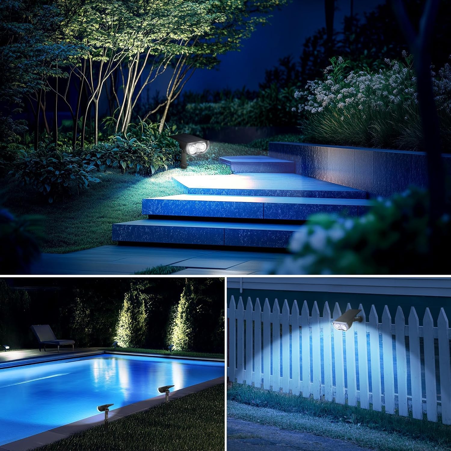 Thumbnail 6 de Linkind 4 faretto solare con sensore di movimento 6500K bianco freddo, 3 modalità, IP67 (2 supporti)