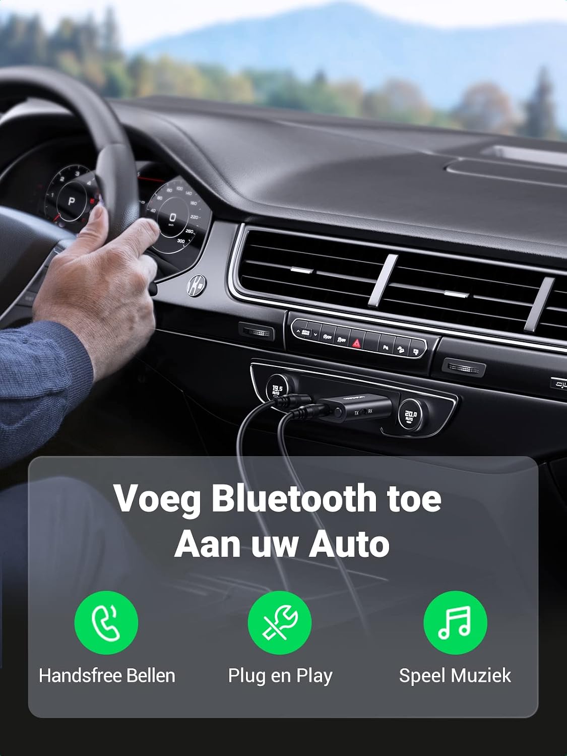 Thumbnail 4 de UGREEN Bluetooth 5.1-adapter voor zenden en ontvangen via 3,5mm-aansluiting