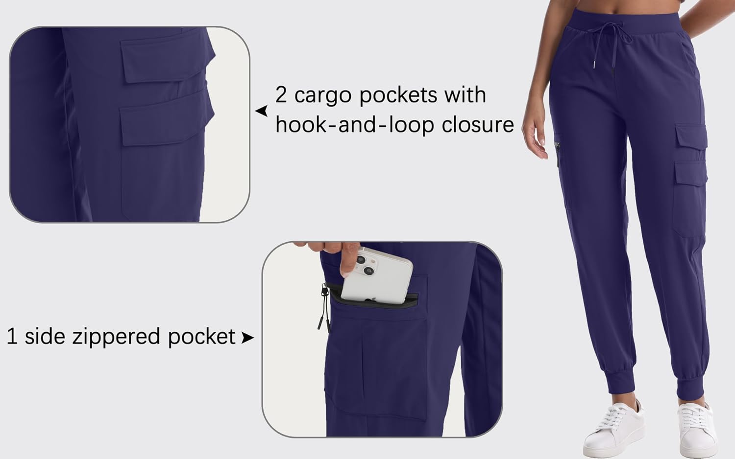 Detalle 1 de Women's Cargo Hiking Pants in Polyester