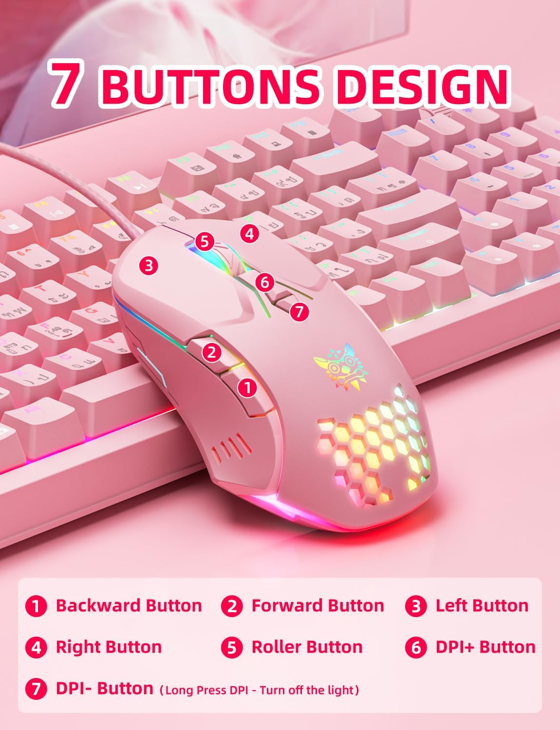 Thumbnail 3 de Wired PC Gaming Mouse with High Precision Sensor and 7 Programmable Buttons