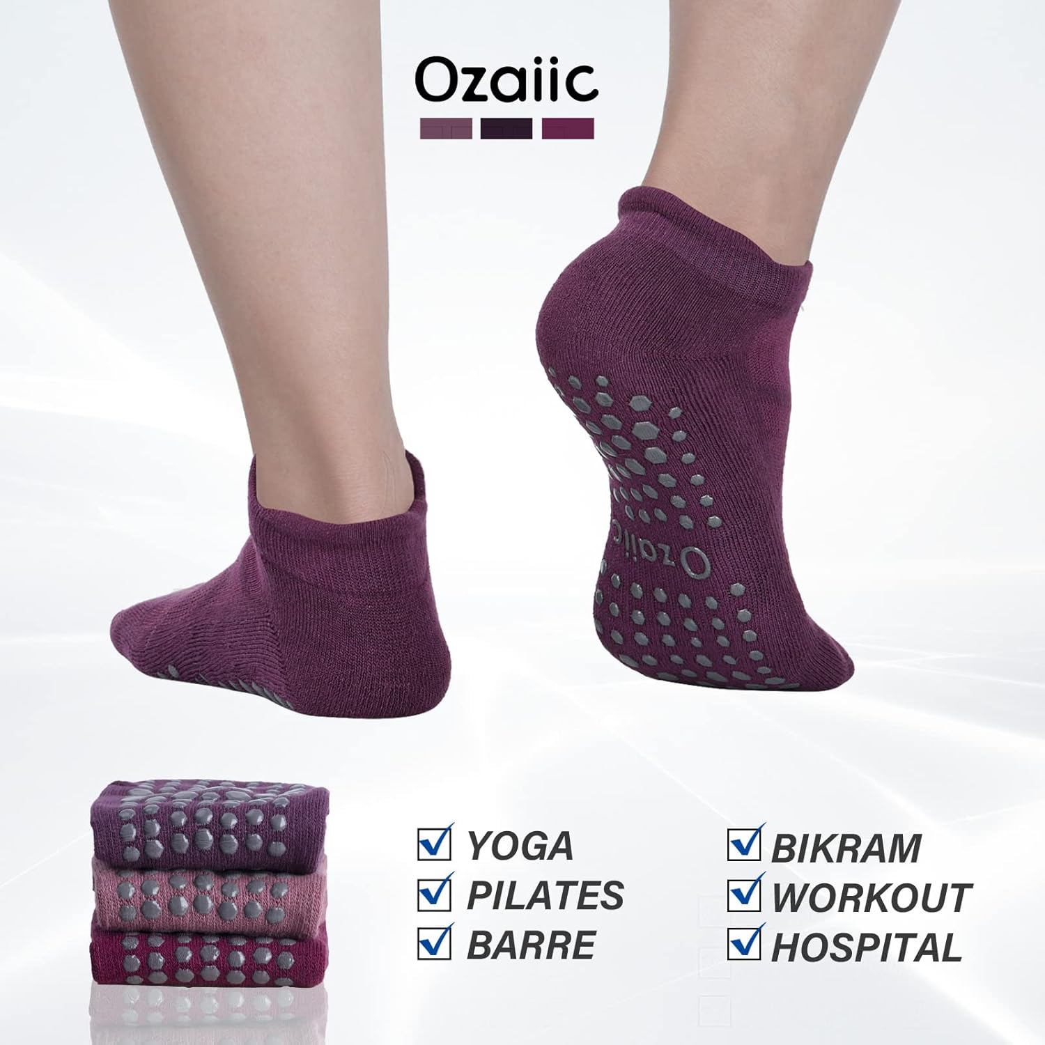 Thumbnail 6 de Ozaiic Yoga Socks with Grips: Non-Slip Cushioned Socks for Yoga, Pilates and More