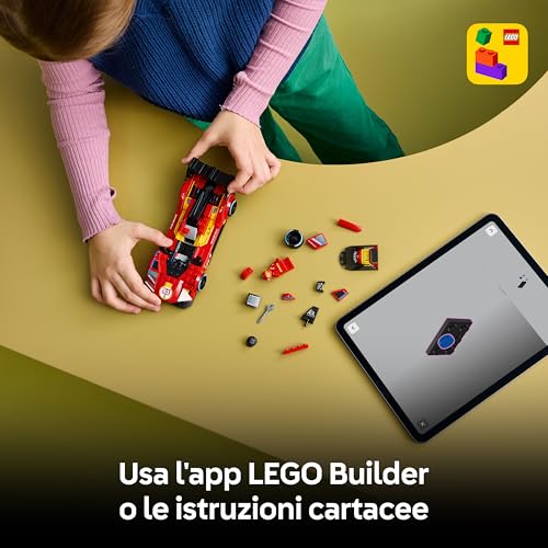 Detalle 2 de LEGO Speed Champions Ferrari 499P 77261 – Auto da esposizione STEM con Minifigure, regalo per giovani appassionati di motorsport