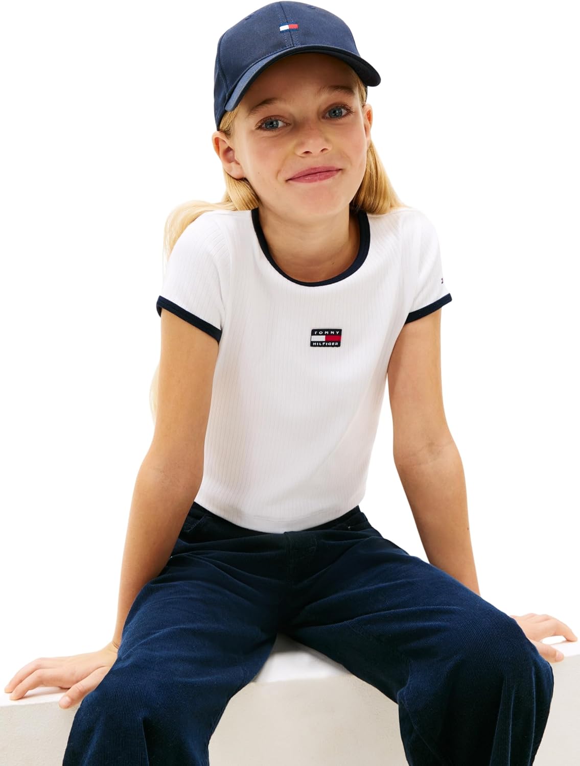 Detalle de Tommy Hilfiger T-Shirt Bimba Art KG0KG09066 – Originale, sostenibile e versatile