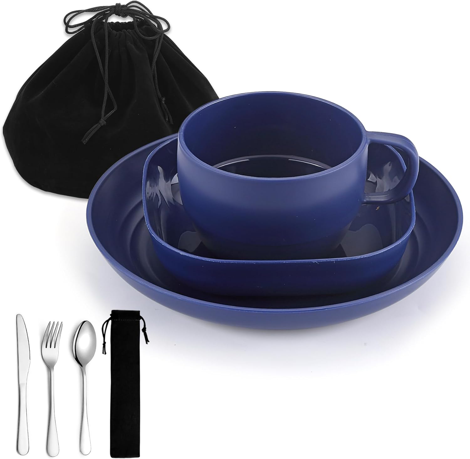 Detalle de ReaNea Camping Utensils Set with Plates, Bowls, Mug and Cutlery