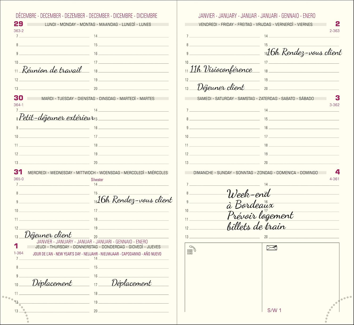 Detalle 2 de Exacompta Recharge agenda semainier poche 16