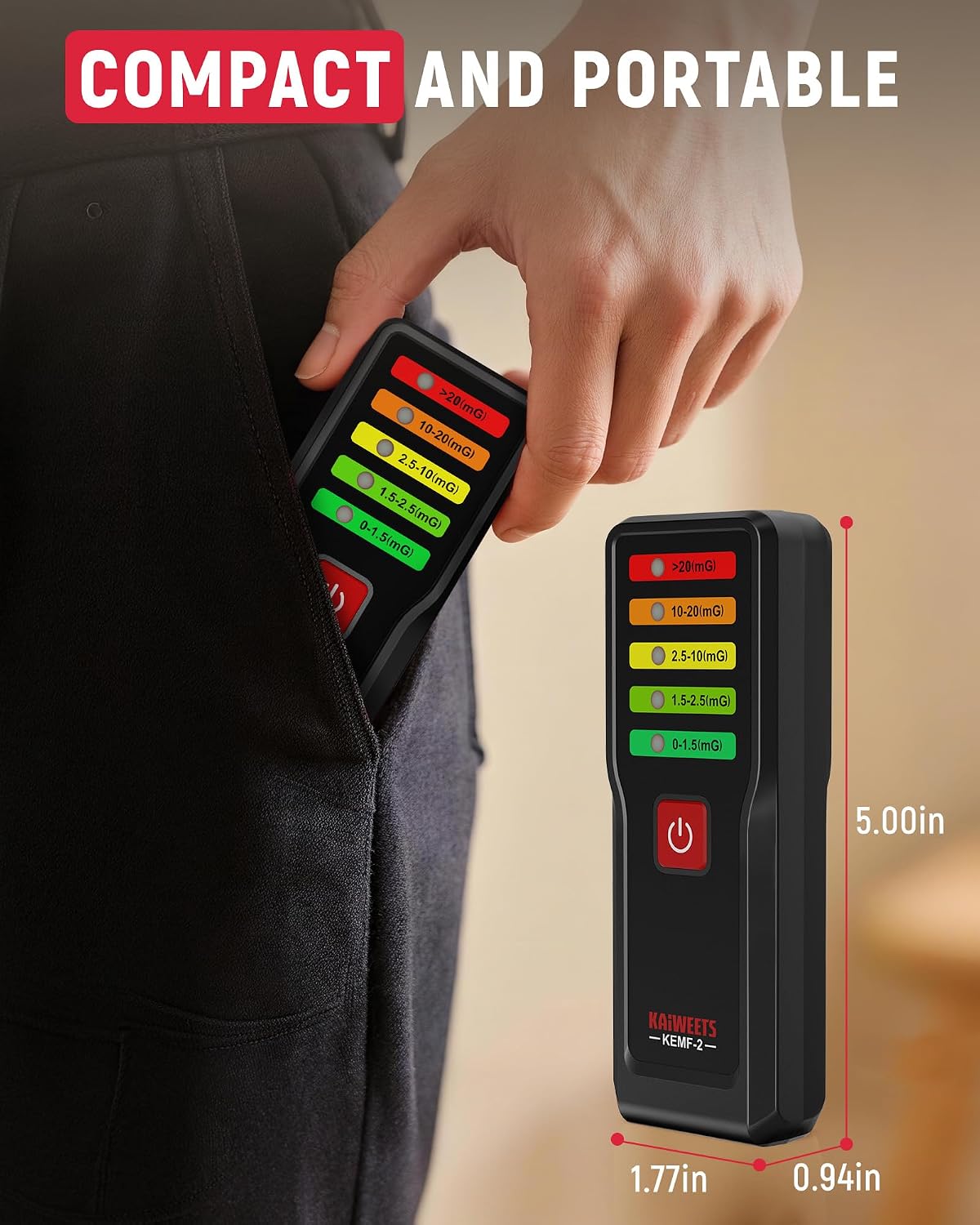 Thumbnail 4 de KAIWEETS EMF Meter 0.1–20 mG for EMF testing 📟