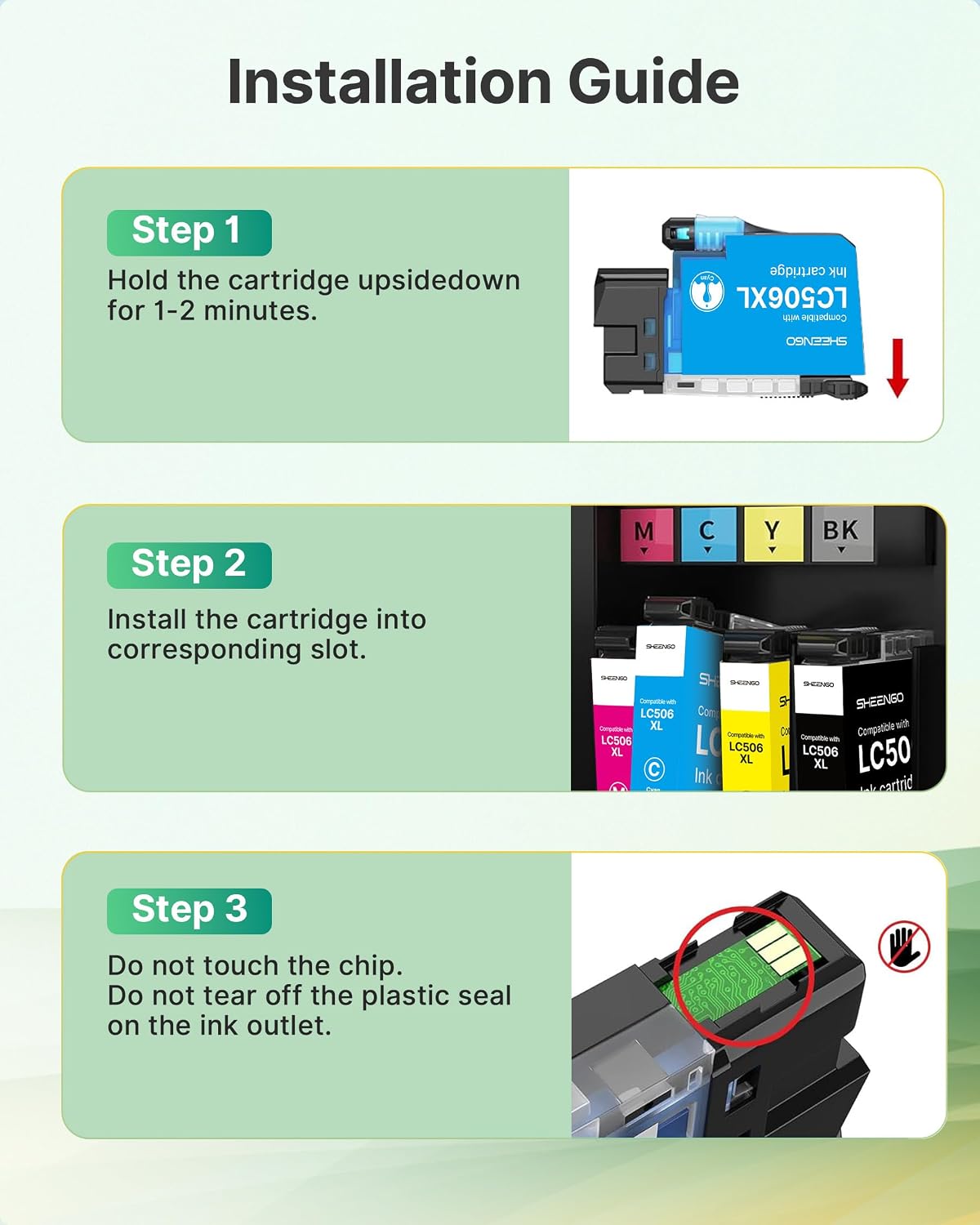 Detalle 1 de SHEENGO LC506XL Compatible Ink Cartridges, 4-Color Set for Brother Printers