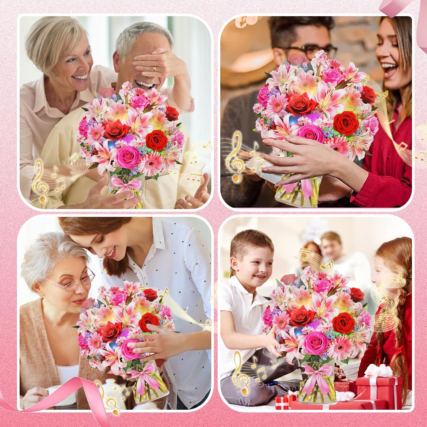 Thumbnail 6 de XTF2015 C046-054 3D Pop-Up Bouquet Card with Music and Lights