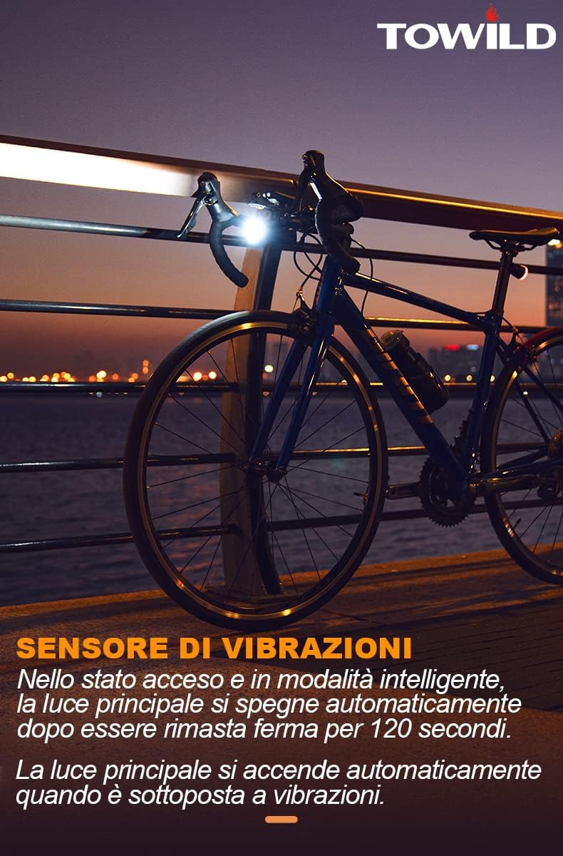 Detalle de Towild DLite1800 – Luce anteriore per bici con 1800 lumen, telecomando wireless e doppia sorgente luminosa