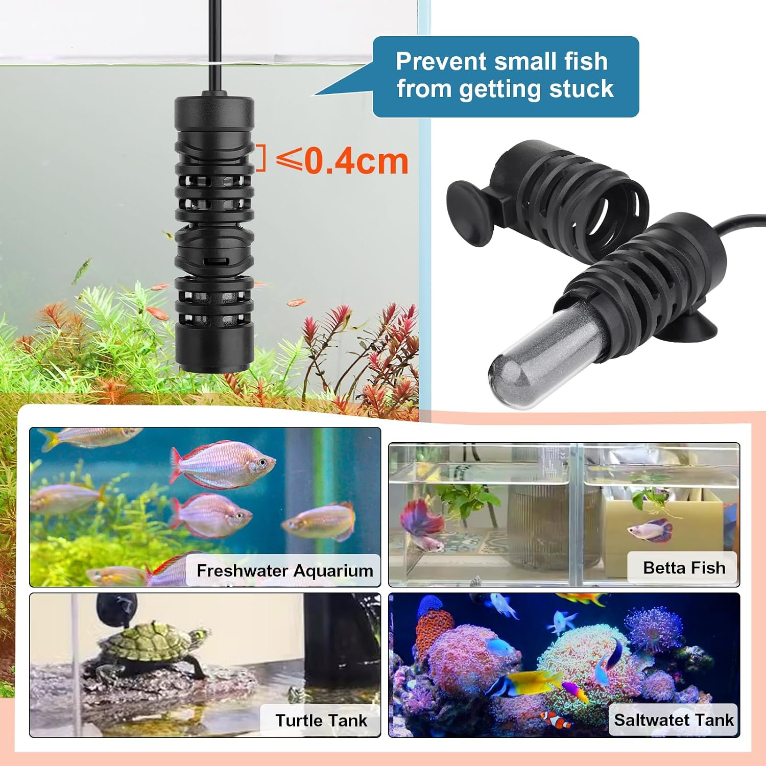 Thumbnail 4 de hygger Submersible Aquarium Heater 25W