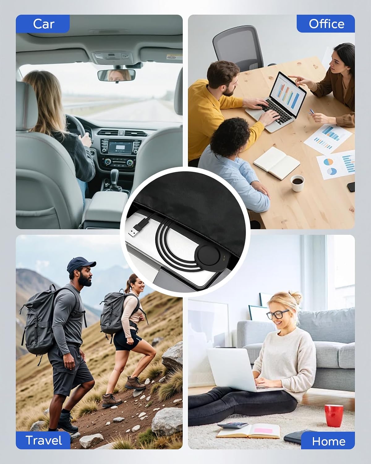 Thumbnail 6 de MoKo 2 Pack USB-C Magnetic Charging Dock with 1m Cable for Amazfit Helio Strap, T-Rex 3 & other listed models
