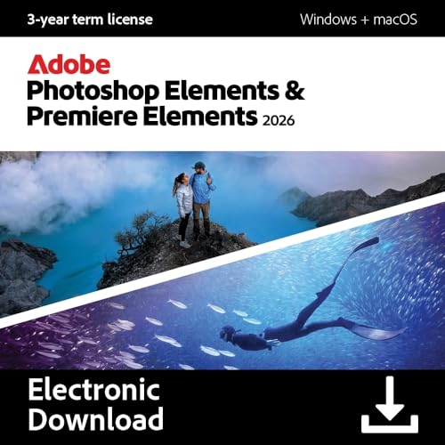 Detalle de Adobe Photoshop Elements & Premiere Elements 2026 (3-year license) — Photo & Video Editing