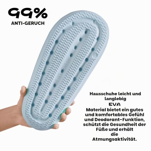 Detalle de Calish Badeschuhe Herren/Damen Cozislides Cloudyzz – rutschfeste Hausschuhe aus EVA, Blau, 36-37 EU