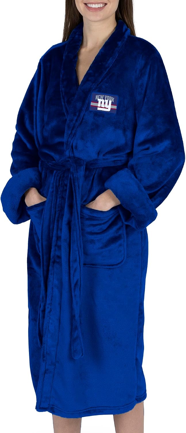 Detalle de NFL Silk Touch Women’s Robe S/M — Soft Polyester Bathrobe with Embroidered Team Graphics