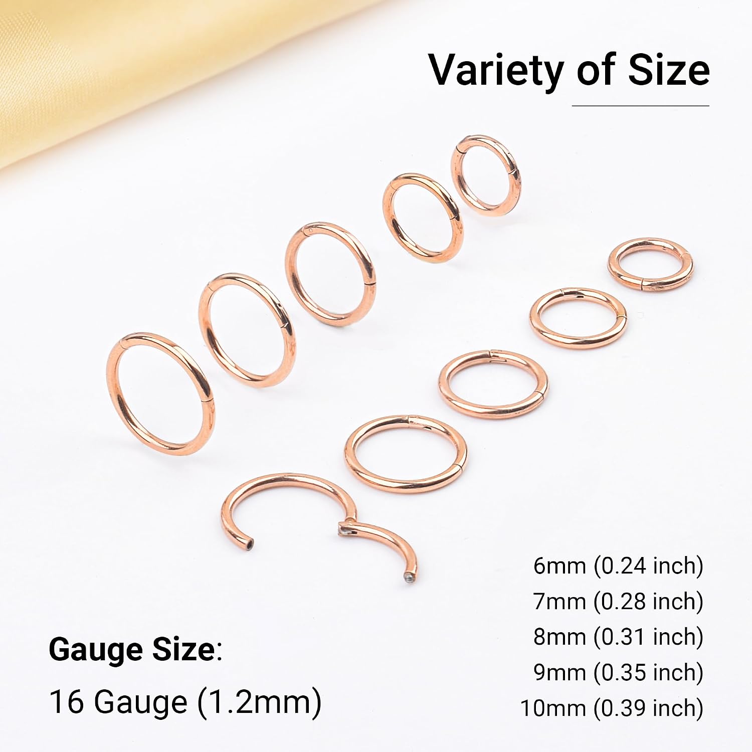 Detalle de LEE&RO Hinged Clicker Septum Rings 16G