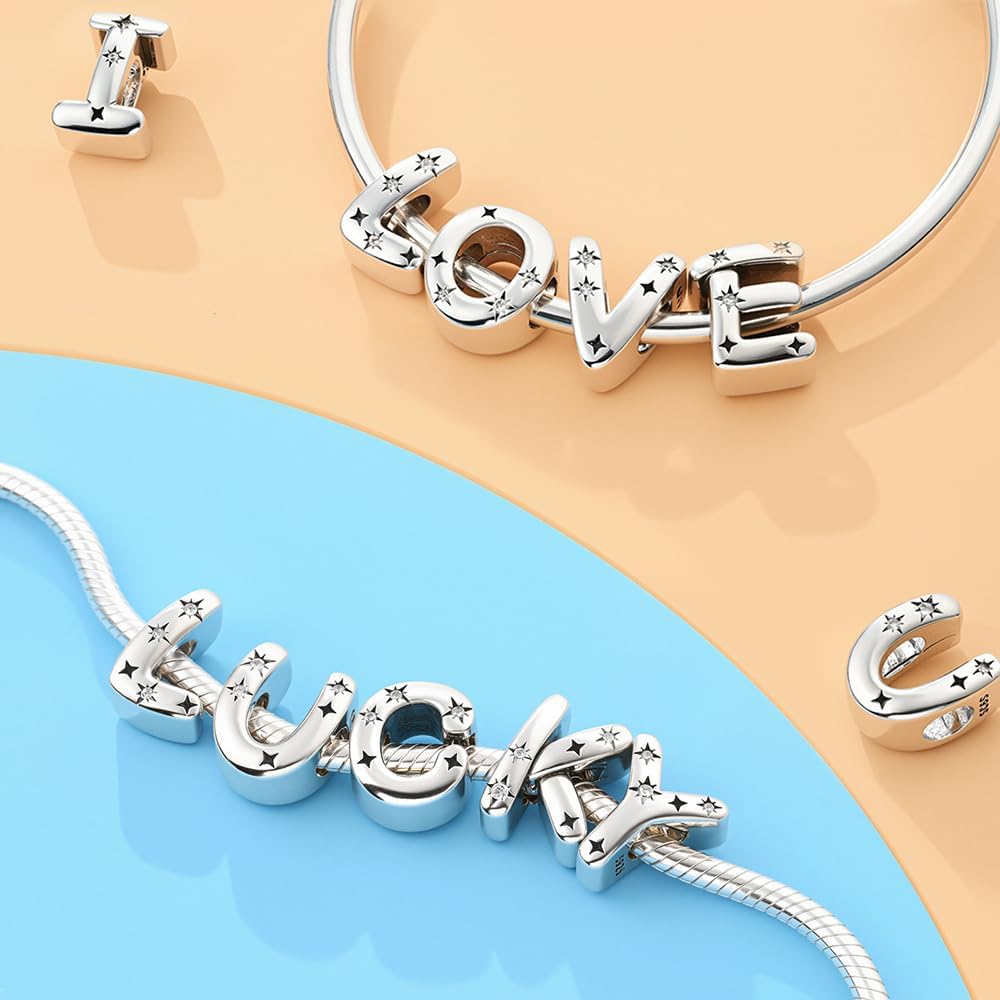 Detalle 2 de Pandach Charm Anhänger 925 Silber A-Z
