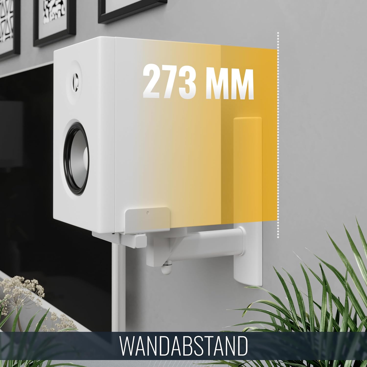 Detalle 2 de RICOO LH023-W Lautsprecherwandhalterung 2er-Set – schwenkbar, neigbar, maximale Belastbarkeit 25 kg