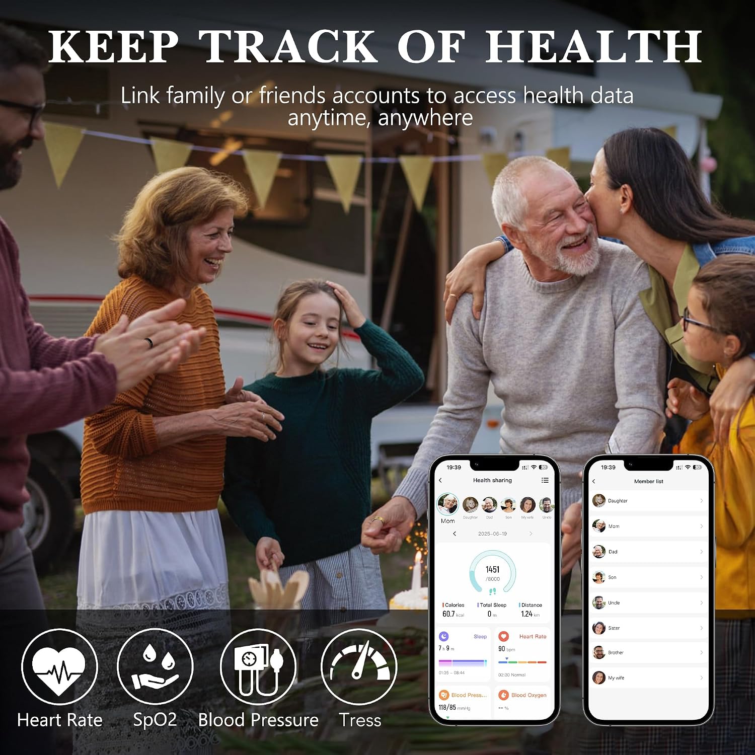 Detalle 2 de Milavan TK20 Smart Health Ring, New Gold, Sleep and Activity Tracking