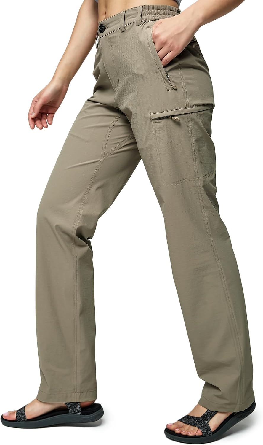 Detalle de MIER Women’s Quick Dry Cargo Pants: Lightweight Tactical Hiking Trousers with 6 Pockets