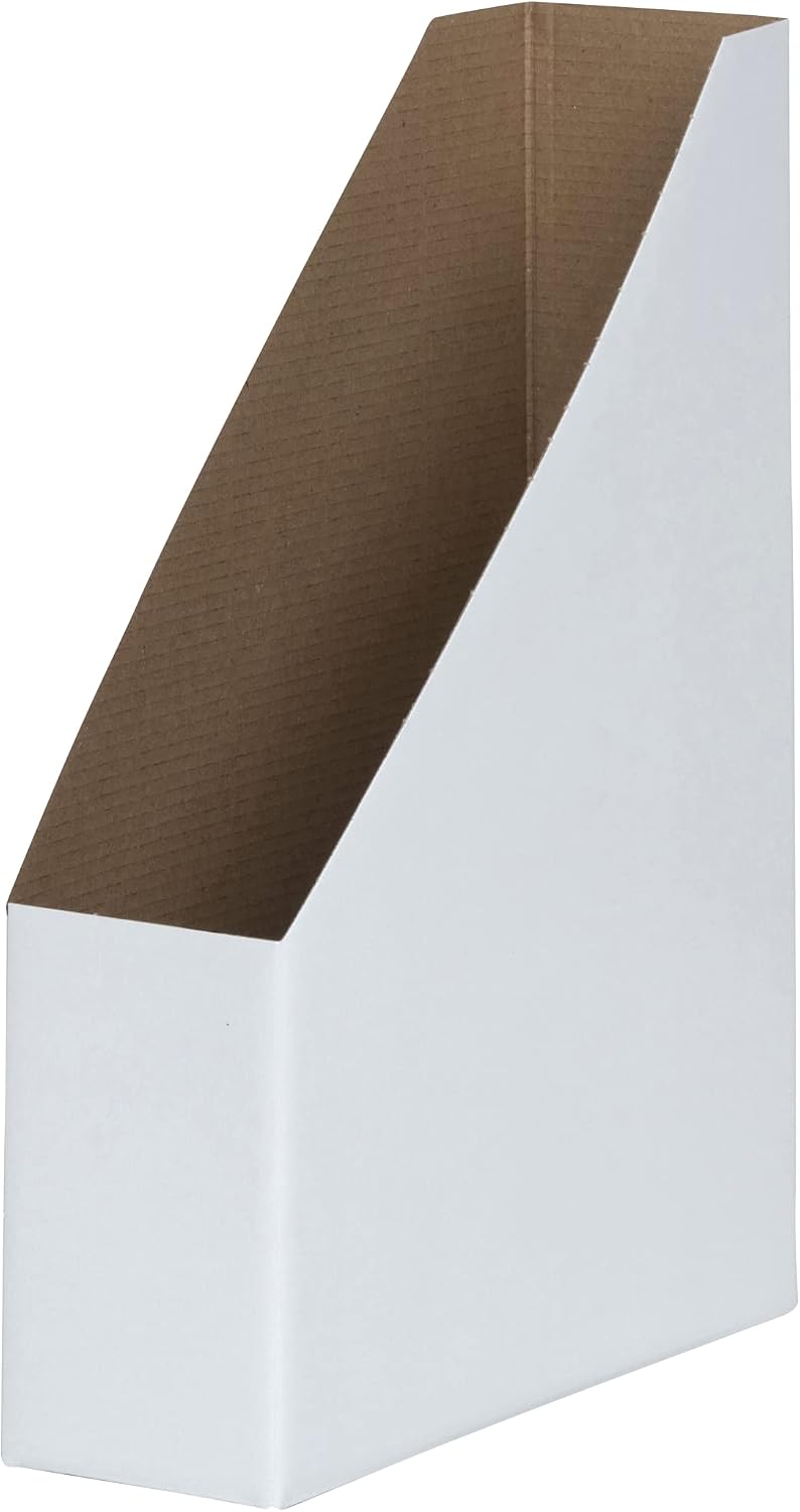 Detalle de LANDRÉ Stehsammler A4 – 5er-Pack, 7 cm Breite, Weiß, aus stabilem Karton