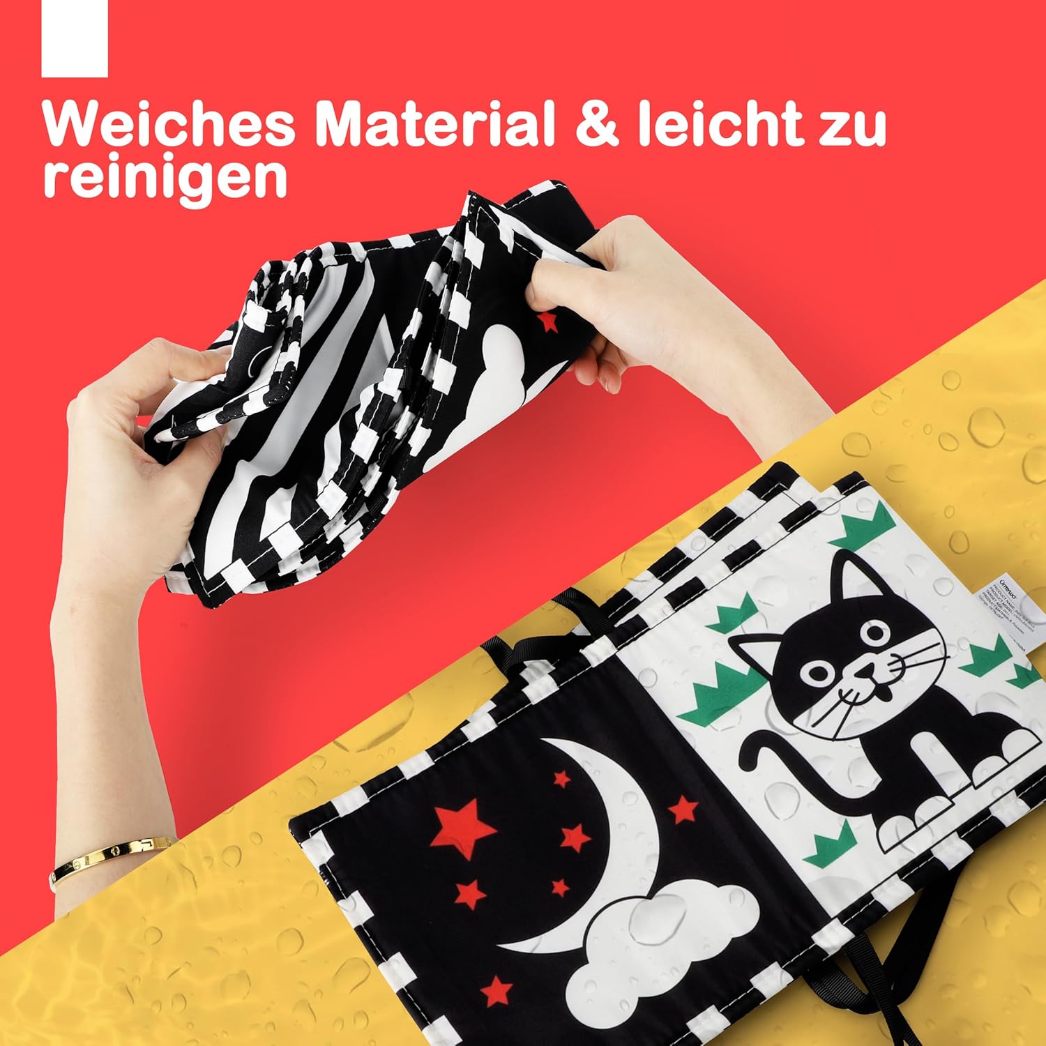 Detalle 2 de URMYWO Kontrastbuch Baby Stoffbuch für 0–6 Monate