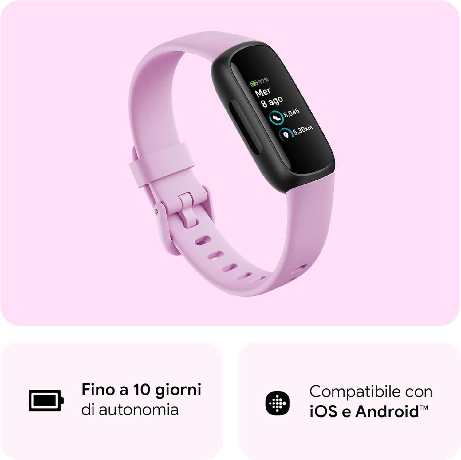 Thumbnail 2 de Fitbit Inspire 3 tracker fitness 10 giorni