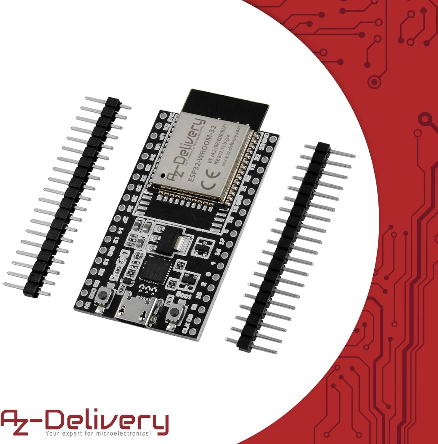 Thumbnail 3 de Lot de 5 AZDelivery ESP32 Dev Kit C V4 (NodeMCU WLAN/WiFi) compatible Arduino, avec e-book