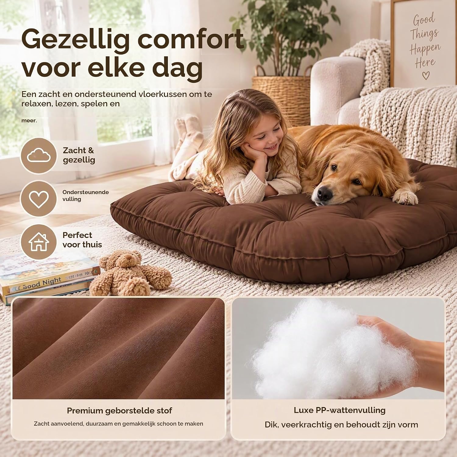 Detalle 2 de LiveGo N33-102-6128@CWUKFBM vloerkussen 100 x 100 cm, antislip