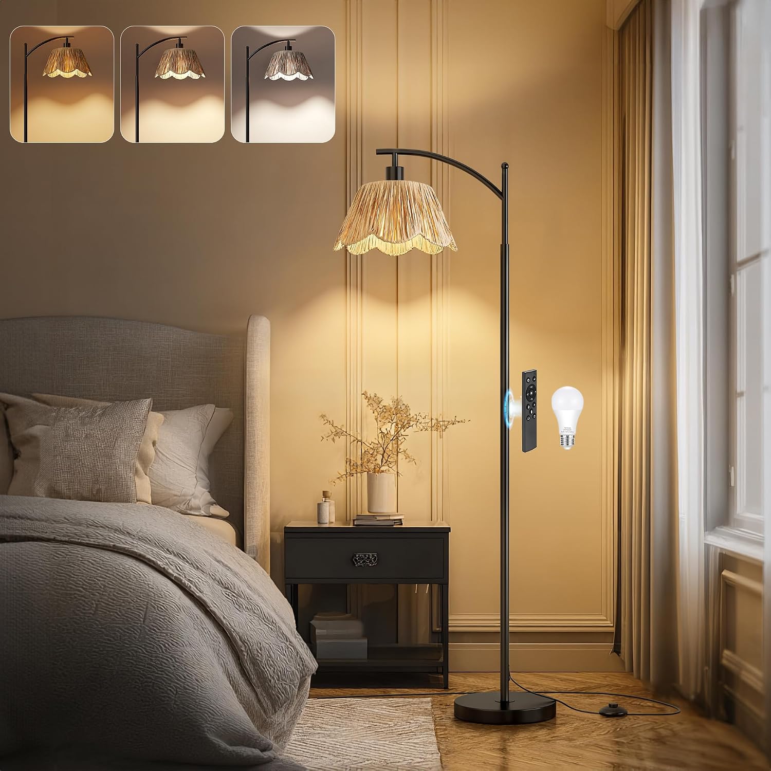 Detalle de Oneach Rattan Floor Lamp