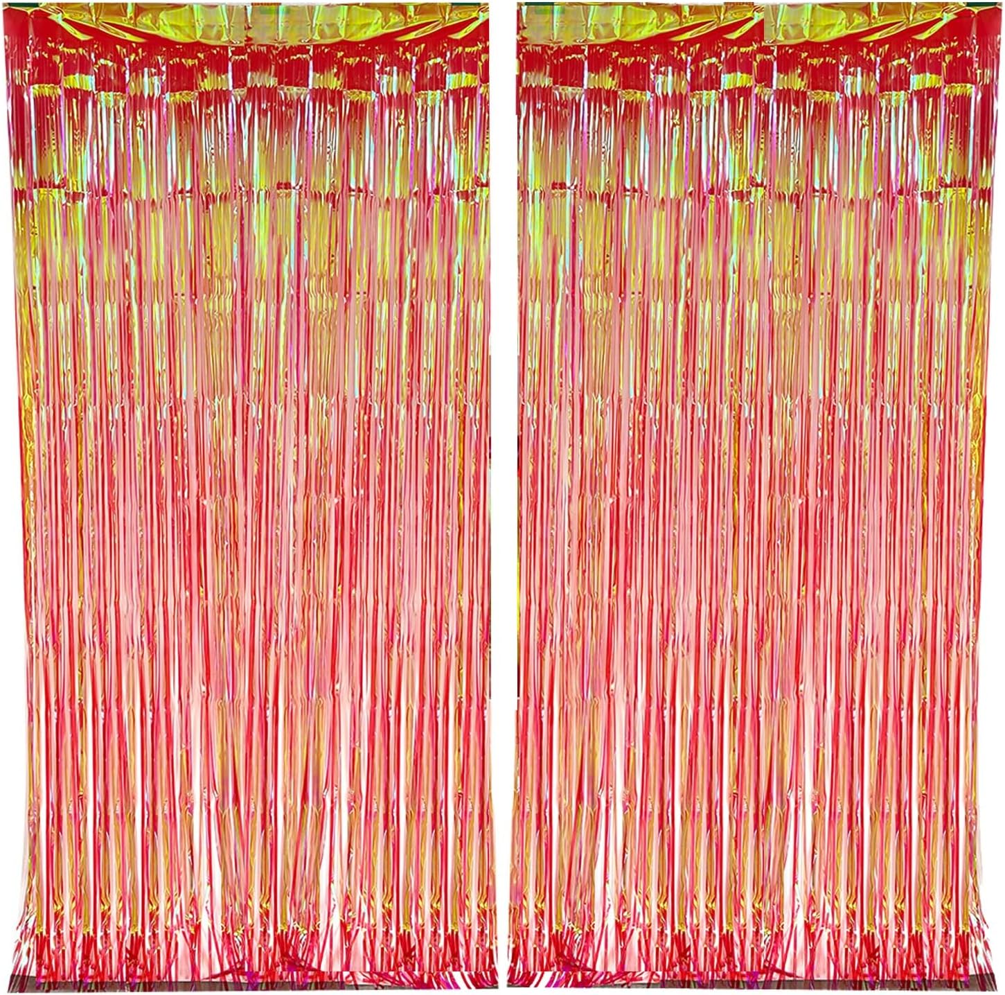 Thumbnail 3 de CYBERNOVA 2 Pack Iridescent Neon FoilFringe Curtain Backdrop – Gold, 3.2 x 6.6 ft
