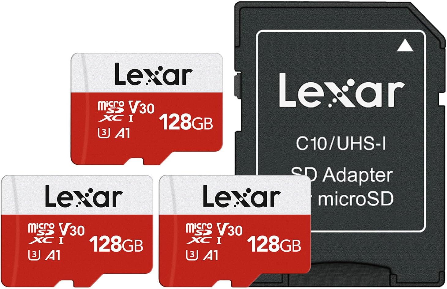 Detalle de Lexar E-Series LMSESXX128G-B3AAU 128GB microSDXC UHS-I 3-Pack