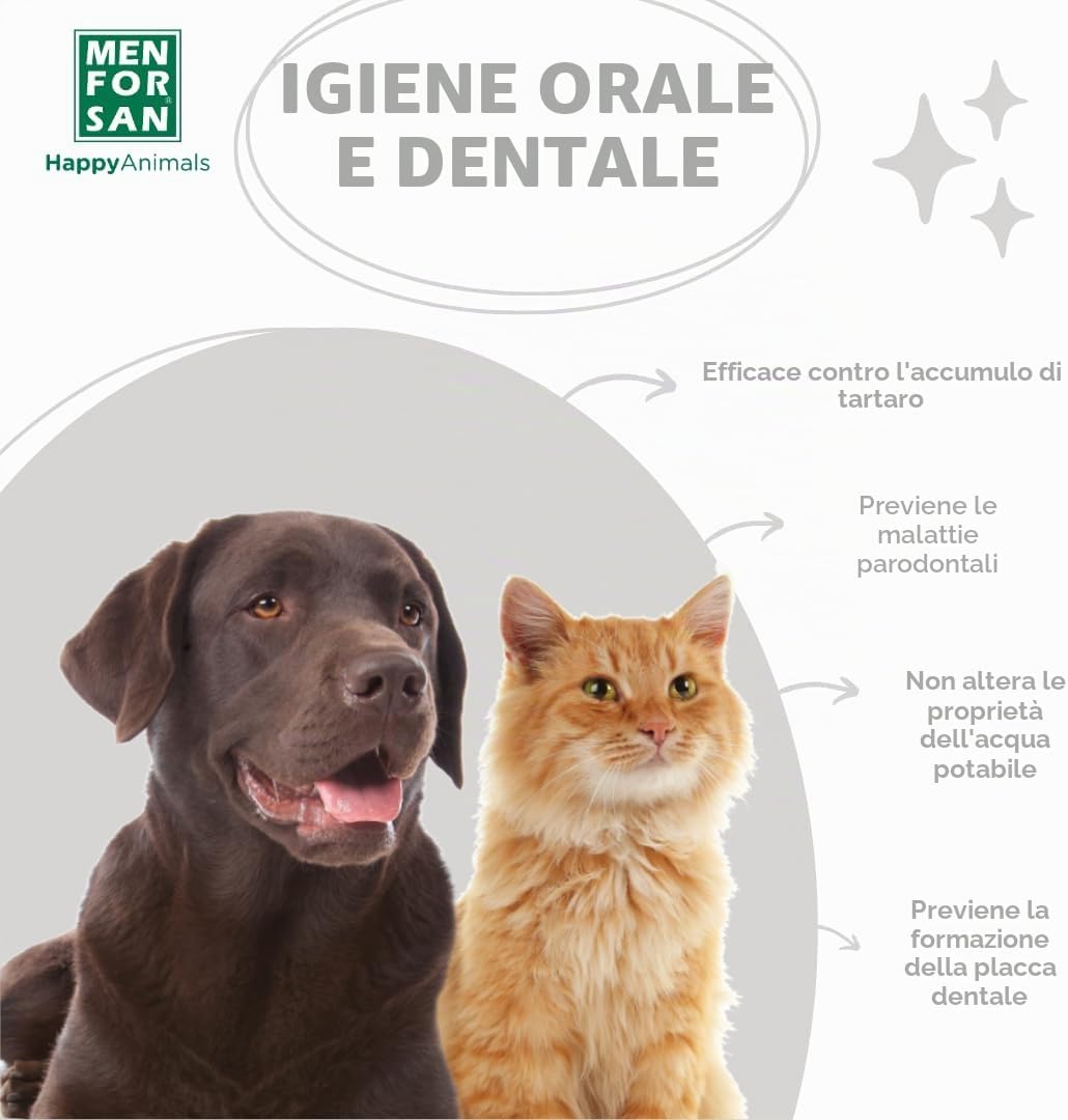 Detalle 2 de MENFORSAN Collutorio anti-tartaro per cani e gatti da bere, 500 ml