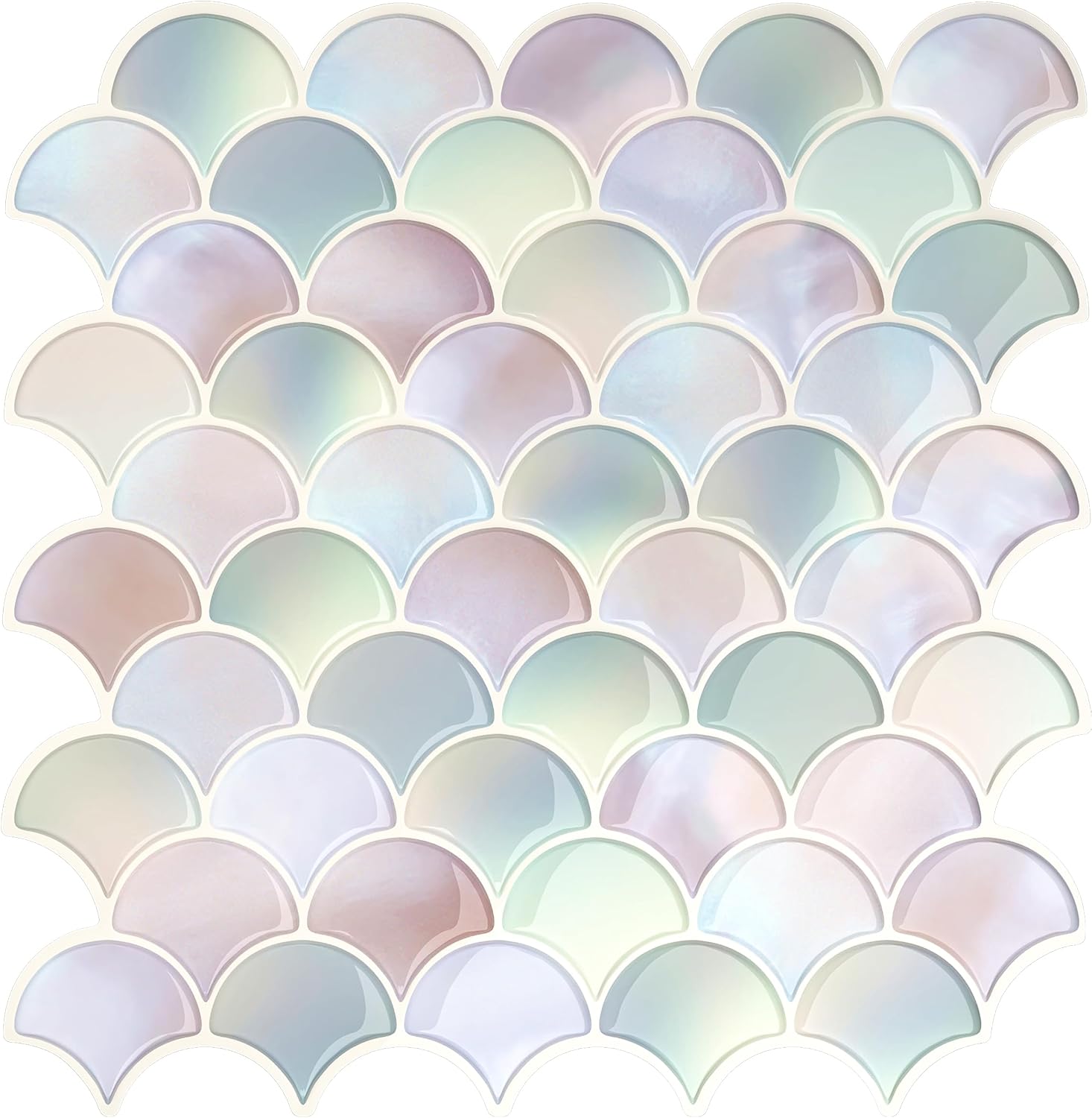 Detalle de VEELIKE Fish Scale Self Adhesive Tiles 30.5cm 📐