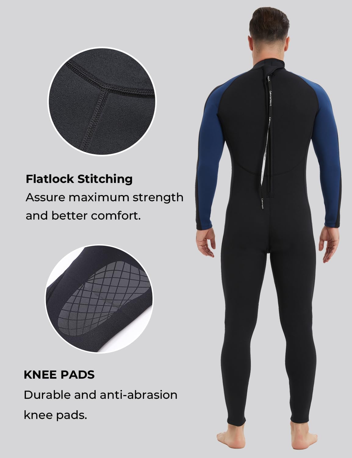 Thumbnail 3 de Lemorecn Men's Wetsuit 3/2mm & 5/4mm Front Zip Full Suit