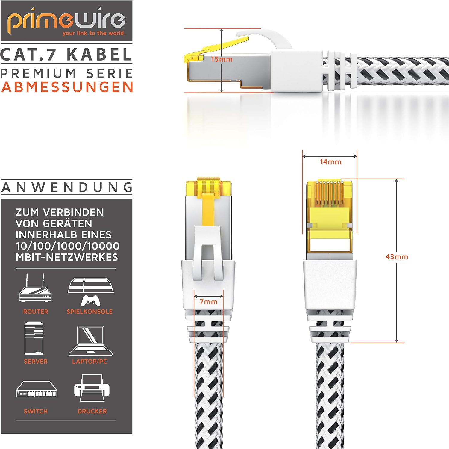 Detalle 2 de CSL 3m Cat 7 Netzwerkkabel 10000 Mbit/s