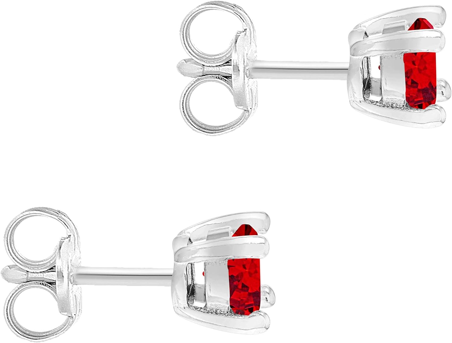 Thumbnail 2 de Amazon Essentials Orecchini a lobo in argento Sterling rodiato con pietra natale rubino