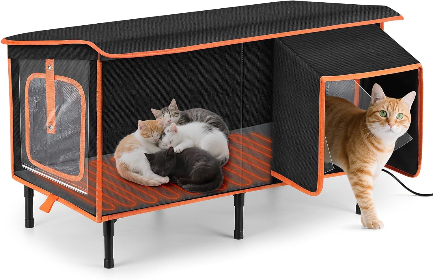 Detalle de SIWA MARY TK-HPP6030T Heated Outdoor Cat House with Heating Pad
