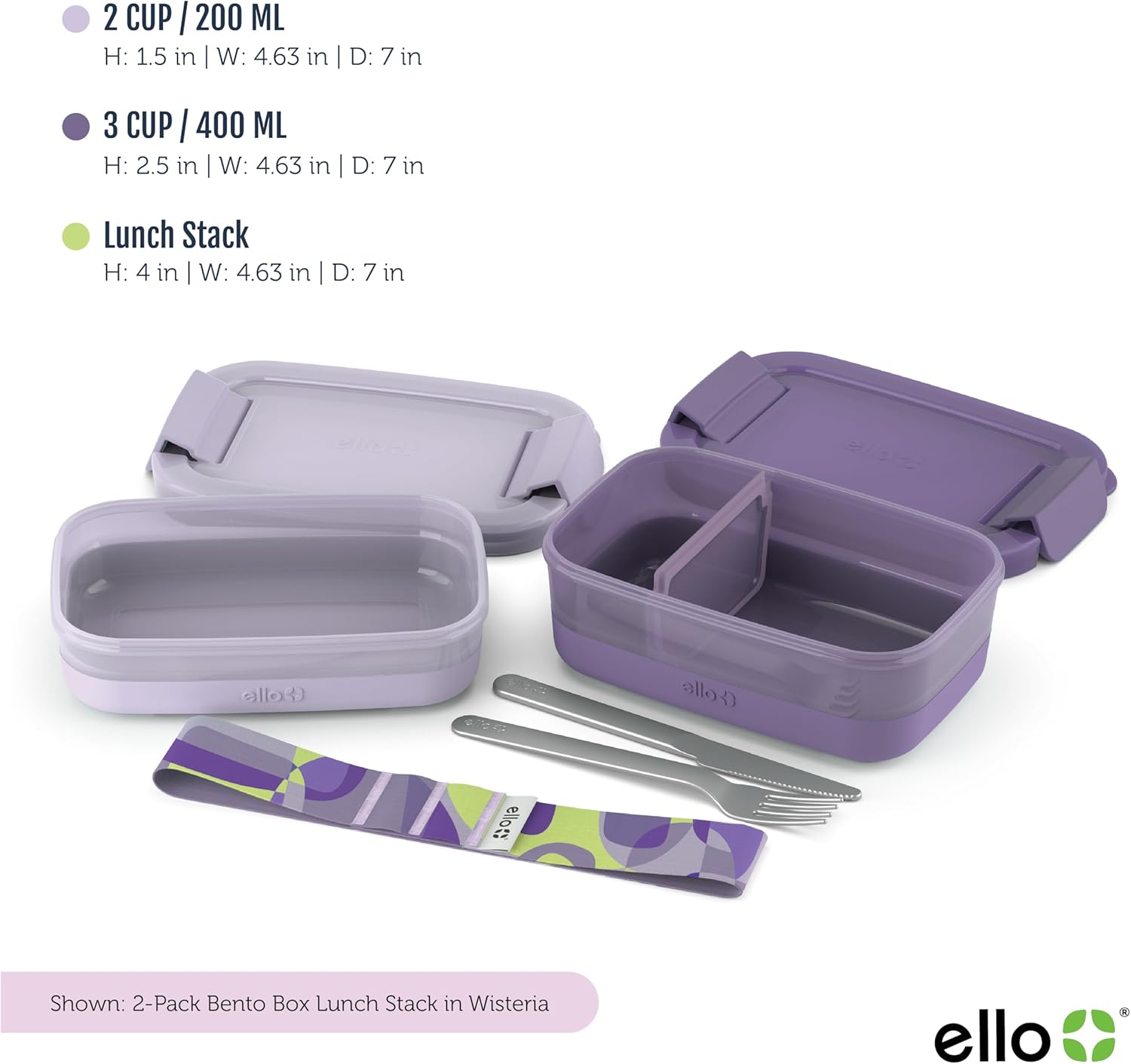 Thumbnail 3 de Ello Bento Box Lunch Stack 2-Pack