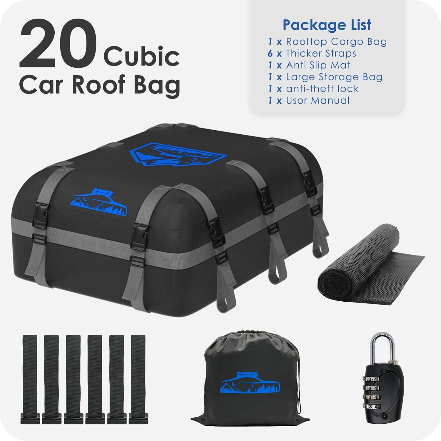 Thumbnail 6 de BOYUJK Car Roof Bag 566L: Waterproof, versatile 20 Cubic ft cargo solution without a rack