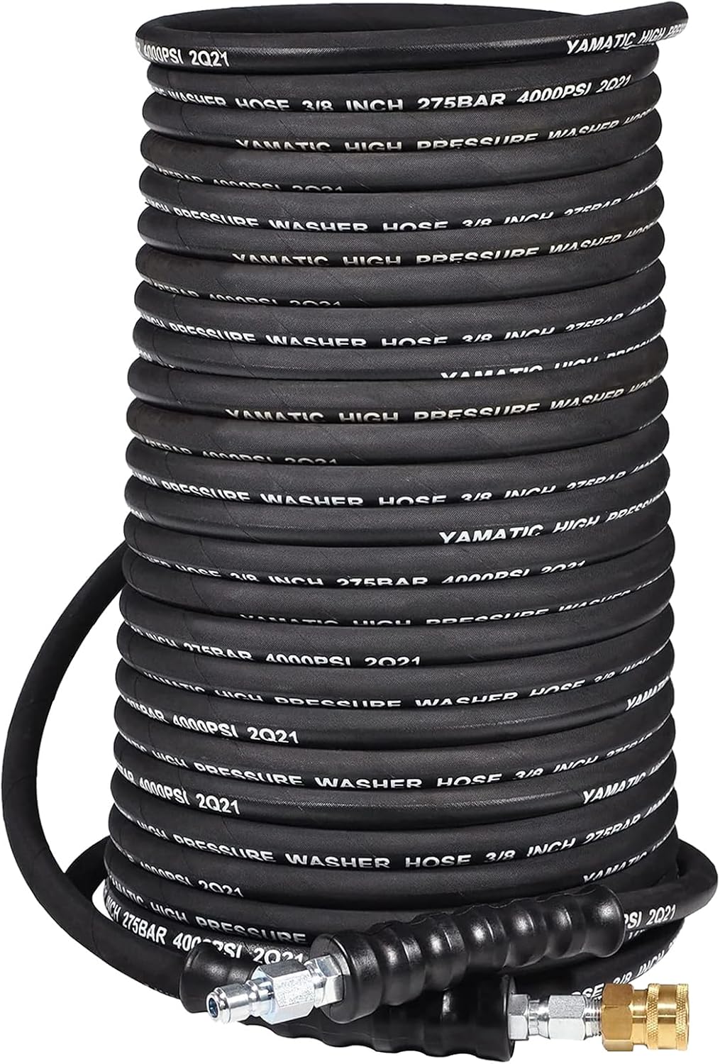 Detalle de YAMATIC 3/8 in Pressure Washer Hose, 200 ft, 4000 PSI, Swivel Connector